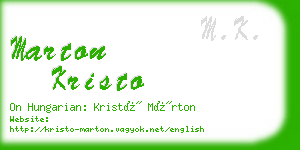 marton kristo business card